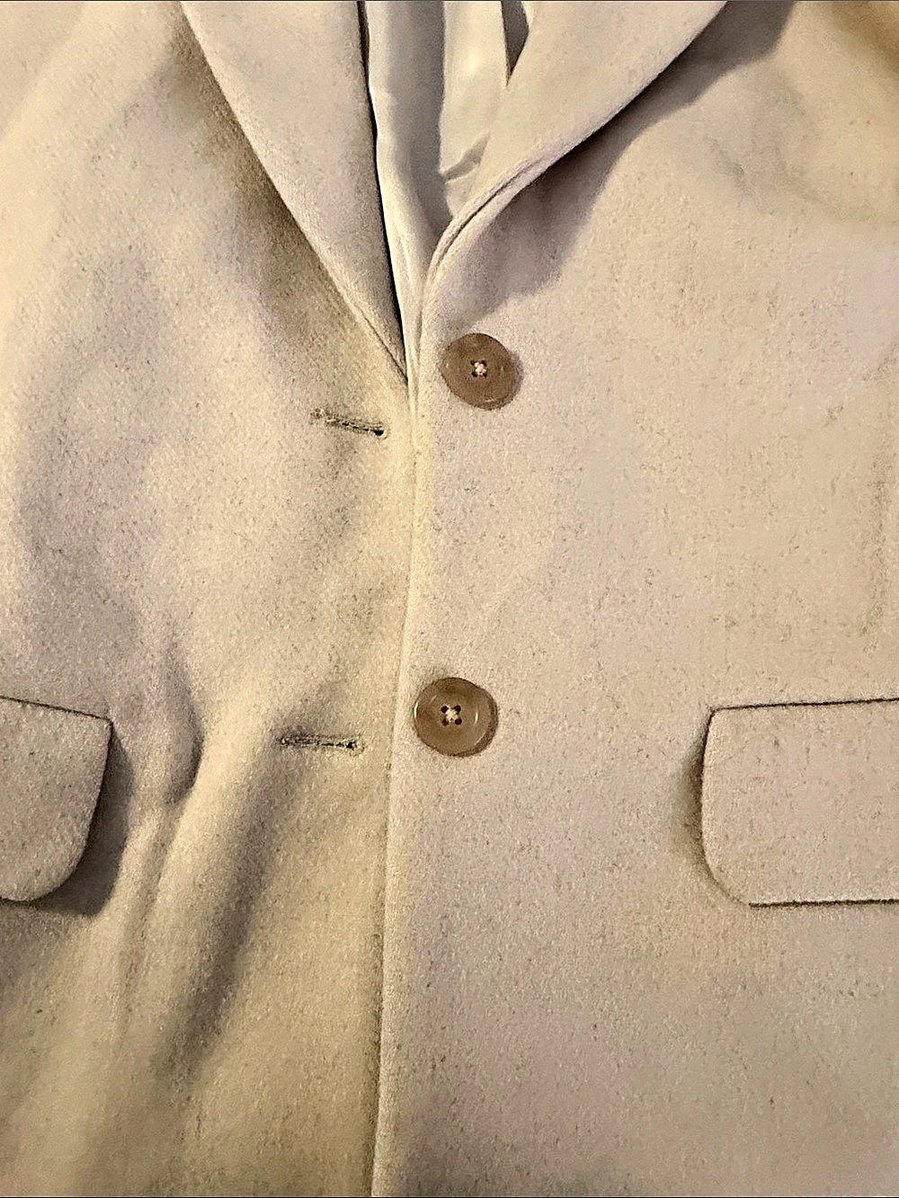 Abercrombie & Fitch Double-Cloth Wool-Blend Blazer Coat Blazer in Beige Size - Picture 3 of 4
